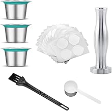 Cápsulas de café recarregáveis de aço inoxidável cápsulas reutilizáveis filtros tampas para máquinas Nespresso