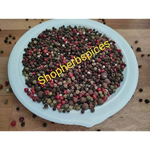 Whole Mixed Dried Peppercorns Pepper in 5 Colours Black White Pink Green Pimento (250g) Cover