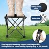 Camping Stool Portable, Folding Samll Chair Portable Camp Stool for Camping, Foot Stool with Carry Bag, Lightweight Stool with Side Pocket, Camping Seat for Outdoor Gardening and Beach Hiking (Black)