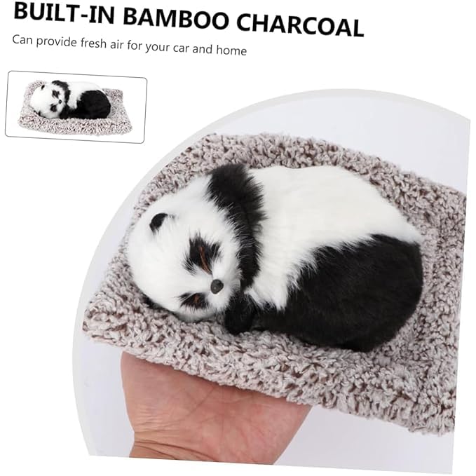 Image of MAHALRAJ Dog Stuffed Toy - Sleeping Cute Dog for Car Auto Dashboard and Home Decor | Cute Car Interior Toy, Sleeping Puppy Black & White Stuffed Toy - (Size,26cm X 18cm)