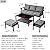 HOOOWOOO Outdoor Patio Furniture Set 4 Pieces Modern 3-Seat Sofa with Ottoman Coffee Table Wicker Patio Conversation Set Bistro Set for All Weather,Dark Gray Cushion