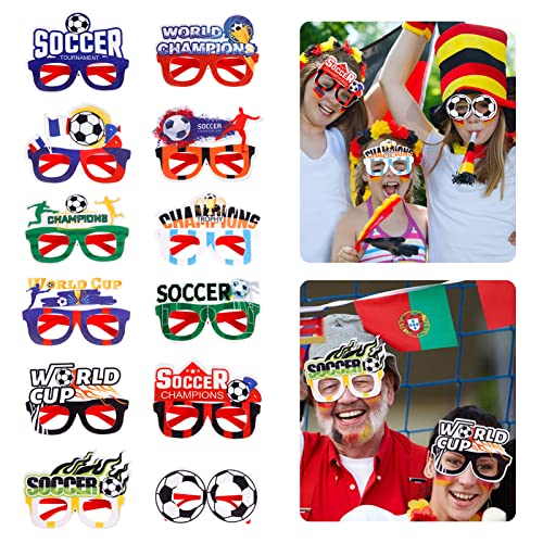 SEAUR 2022 Qatar WM - Gafas para fans de la Copa Mundial de Fútbol (6/12 unidades), Gafas A03 (12 unidades), Talla única Cover