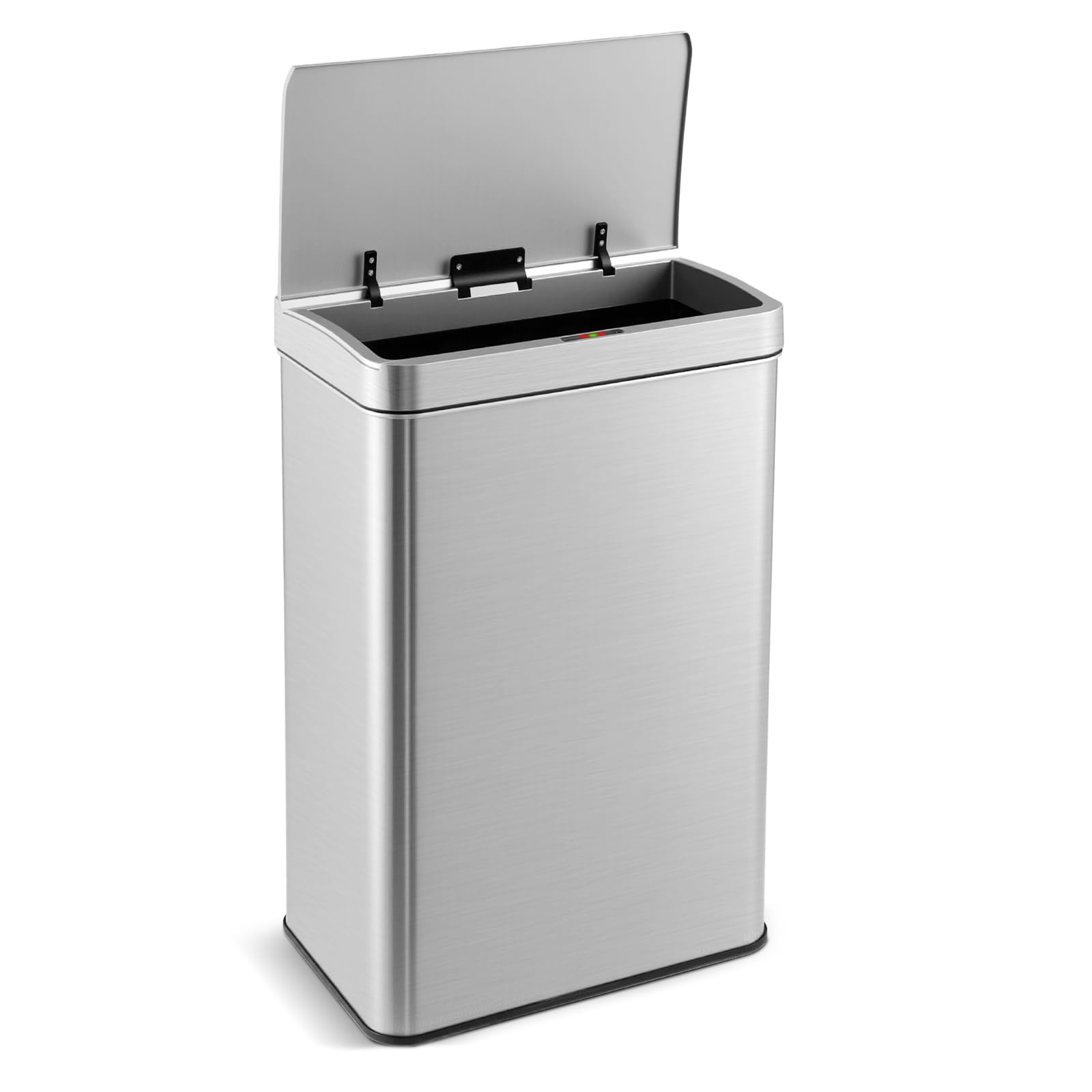 GiantexUK 53L/60L Automatic Trash Bin, Stainless Steel Motion Sensor Kitchen Bin with Soft Closure Lid & Non-slip Base, Touchless Infrared Smart Garbage Can for Home Office (60L)
