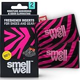 SmellWell - Scented Shoe Deodorizer Inserts - Odor Eliminators - Activated Bamboo Charcoal + Minerals - Natural Freshenes for shoes, bags, gloves - 2 x 1.8oz Original Size Pink Zebra