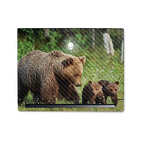 Image of MightySkins Carbon Fiber Skin Compatible with Alienware M18 R1 (2023) Full Wrap Kit - Grizzly | Protective, Durable Textured Carbon Fiber Finish | Easy to Apply & Change Styles | Made in The USA