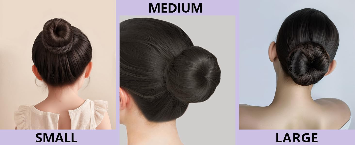 PALMATE Donut Hair Bun Maker Set for Women – Mesh Puff Juda Bun Shaper for Easy & Elegant Buns – Lightweight Hair Accessories for Girls & Women – Pack of 3 (Small, Medium & Large)