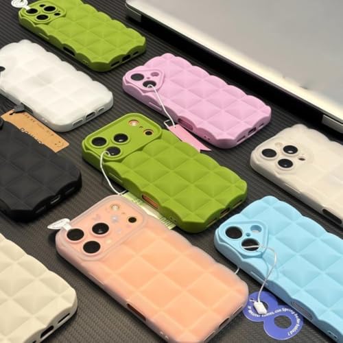 Coque silicone brillant iPhone 17 violet quadrillé chocolat premium - 6