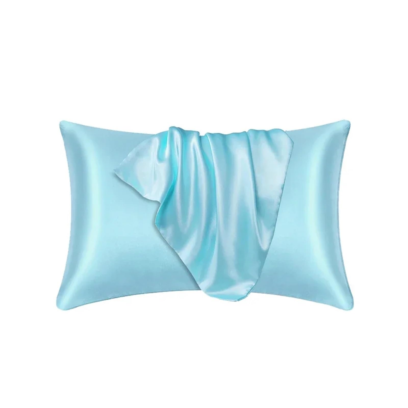 Silky Pillow Covers, Silk Pillowcase Hair Skin Bedd Beauty Sleep Multicolor Multi Size(Sky Blue,51cmx76cm)