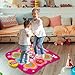 PLAMILOY Dance Mat for Kids, Light-up Rhythm Step Game Mat, Electronic Music Game Pad with LED Lights, Built-in Music, 5 Challenge Levels, Adjustable Volume, Ideal Gift for Girls Boys Ages 3-12