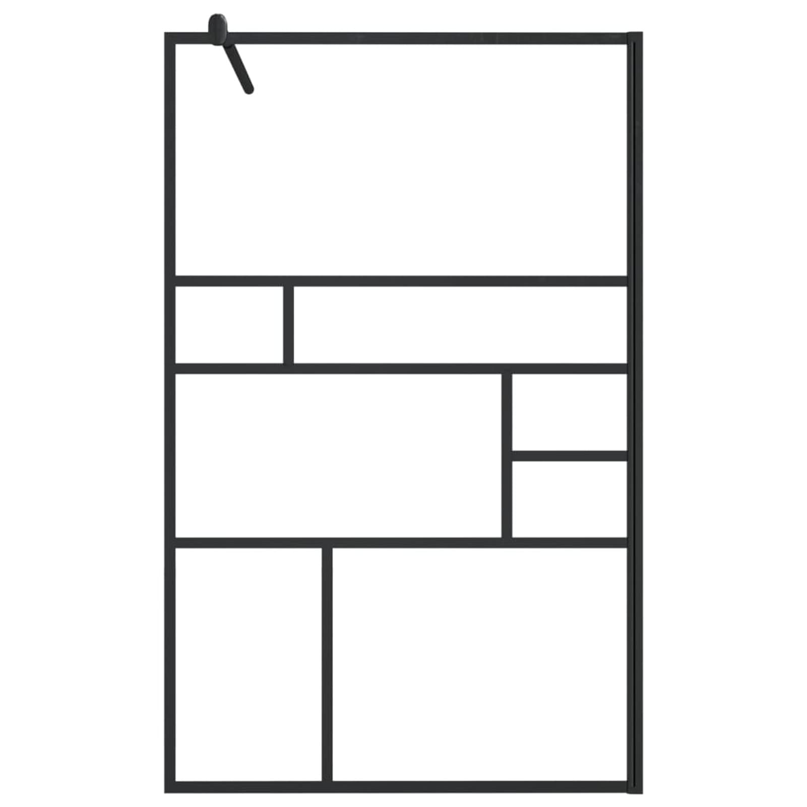Homgoday Mampara de Ducha,Mampara Ducha accesible Vidrio ESG Transparente Ancho Adaptable 98-100 cm - Alto 195 cm Negro 100x195cm