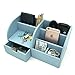 UnionBasic Desk Organizer - Multifunctional Leather Desktop Pen Holder Storage Box - Business Card/Pen/Pencil/Mobile Phone/Stationery Holder, Blue