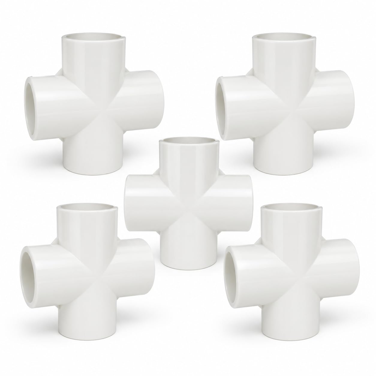 UPVC Cross T Pipe Fitting, 3/4 Inch (25 mm), Pack of 5 | DIY & Garden Projects, Durable & Lightweight, 4-Way Connector, Easy to Install, Not for Plumbing-image-26