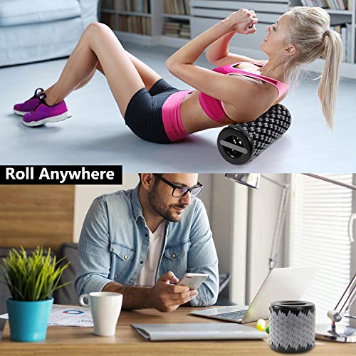 VLOXO Foam Roller Collapsible High Intensity,Foam Back Roller for Back Stretching Pain, Yoga Roll Foam Flexibility and Physical Therapy for Muscle Recovery(Black) - Thumbnail 5