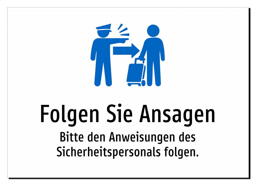 31492-DE-S-09 | Folgen Sie Ansagen - Bitte den Anweisungen des