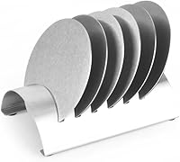 Vista 2 de Posavasos creativos de acero inoxidable con almohadilla aislante redonda de metal, posavasos de moda