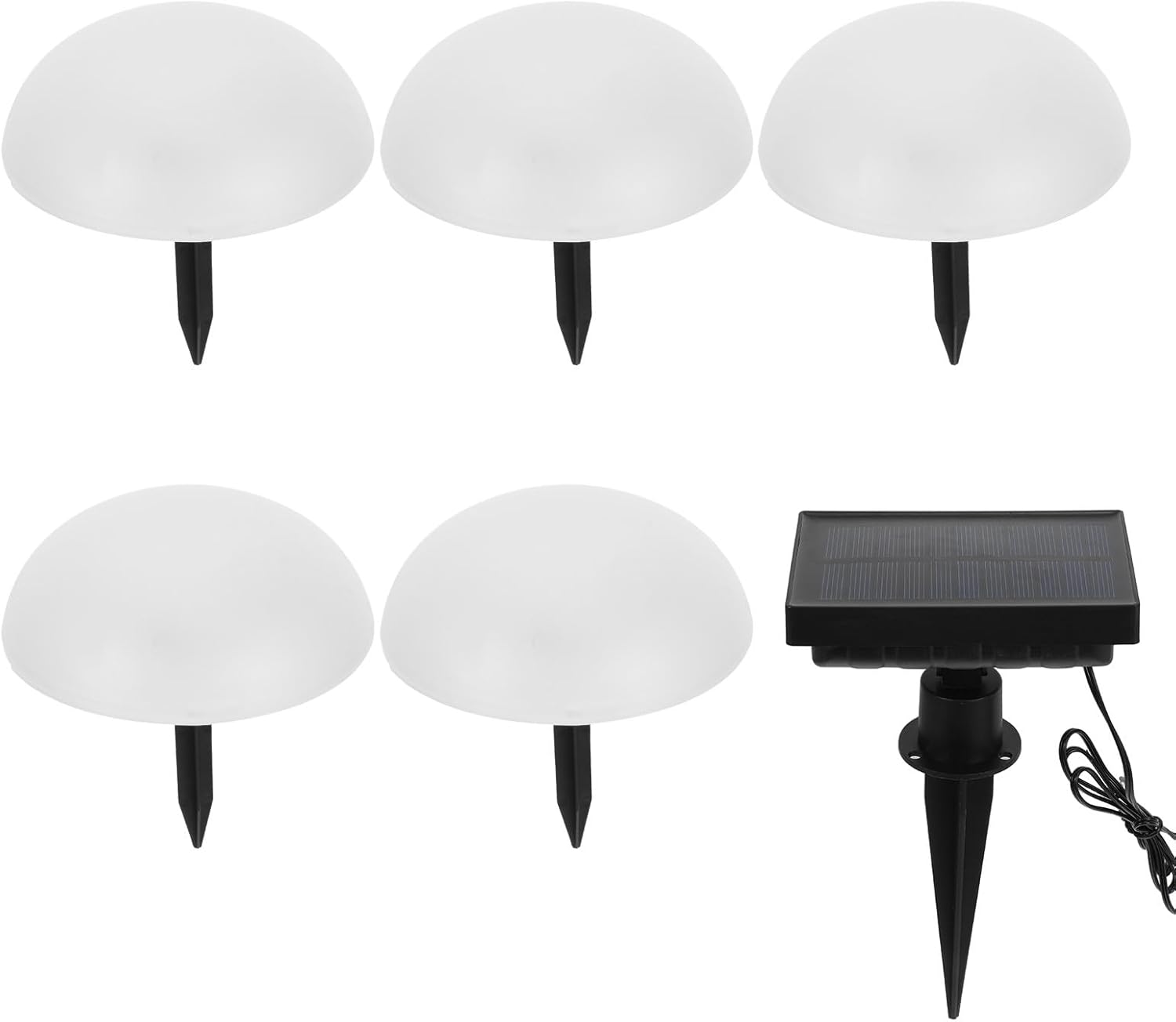 Solar Powered Hemisphere Lawn Light 5pcs Warm White Outdoor Garden Landscape In-ground Yard Lamp for Patio and Courtyard Decor