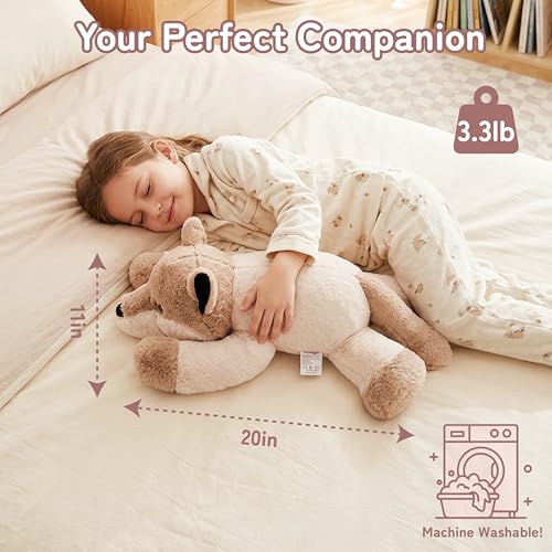 Image of Niuniu Daddy 20 inch | 3.3lb Wolf Weighted Stuffed Animals for Kids & Adults, Weighted Plushies Pillow for Sleeping, Cute Lying Toy Large Huggable Gift for Everyday Comfort