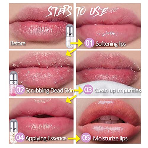Petansy 3Pcs Lip Plumper Set Moisturizing Lip Gloss Exfoliating Lip Scrub Lip Care Oil #TOP7