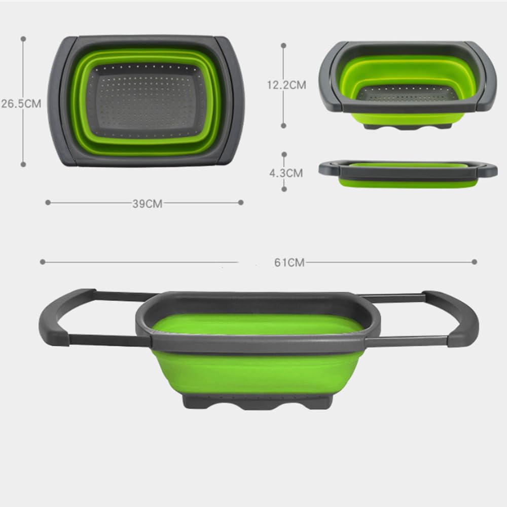 Surwin Passoire Pliable 2 Pièces, Silicone Passoire Cuisine