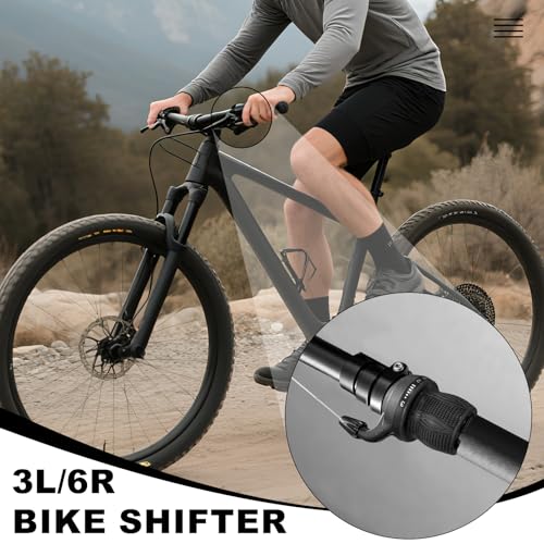 Relwears 1 Pair 3x6 Speed Shifter Bicycle Twist Shift Lever Bike Gear Shifters for Mountain Commuter Bike
