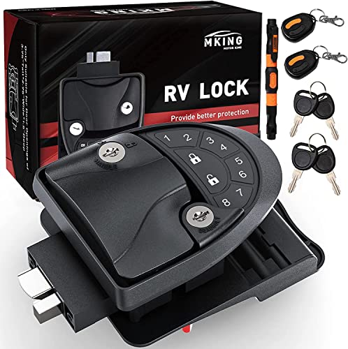 Mking Rv Door Lock Keyless Entry,Rv Keyless Entry Door Lock,Zinc Alloy Rv Door Lock, Rv Door Lock For Travel Trailer Camper, Will Only Fit 2.75" X 3.75" Lock Hole #TOP15