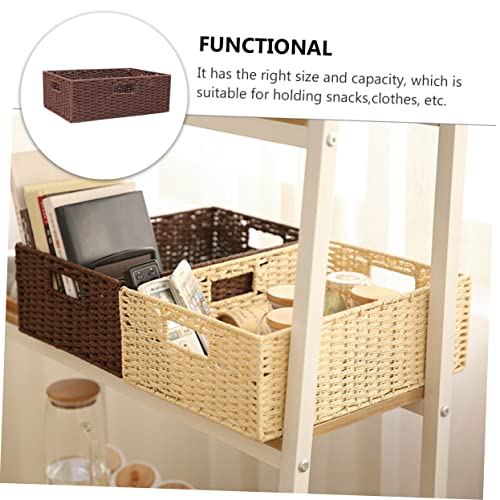 Panier de rangement en rotin incassable marron Zerodeko - 8