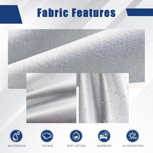Image of Kayme 6 Layers Car Cover Custom Fit for Fit, Waterproof All Weather for Automobiles, Outdoor Full Cover Rain Sun UV Protection with Zipper Cotton
