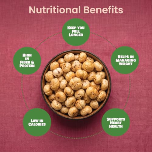 Image of Snacc Makhana, Spicy Roasted Fox Nuts, Protein Rich, Gluten Free, MSG Free, Zero Trans Fat, Zero Sugar, Low Calorie 60 g (Pack of 2, HIMALAYAN S&P)