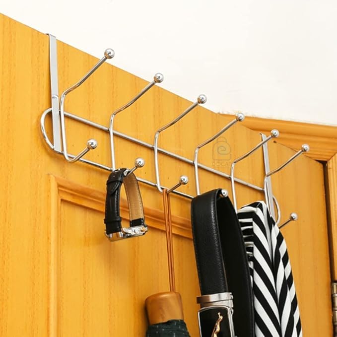 Sakar Stainless Steel Over Door Hanger with 12 Portable Hooks for Hanging Clothes, Coats,Scarves,Towels (B0DCST8ZKX) Amazon Price History, Amazon Price Tracker