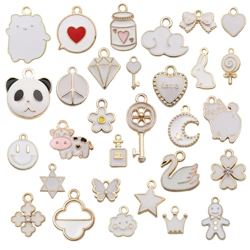 LONZIKP Charms per Braccialetti, Charms per Orecchini, Vendita all'ingrosso, Produzione di Gioielli in Bulk, per Braccialetti DIY, Collane, Artigianato