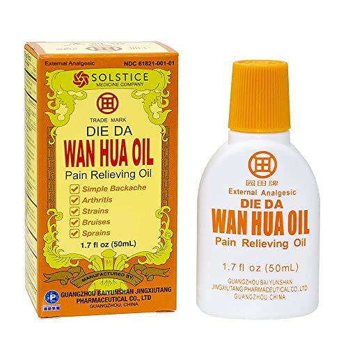 Die Da Wan Hua Oil (Muscle, Joint, Back Pain Relief) (External Analgesic) (1.7 Fl Oz) (6 Bottles) (Solstice)