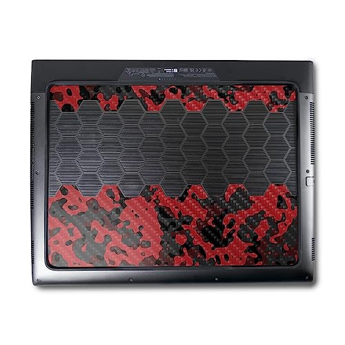 Image of MightySkins Carbon Fiber Skin Compatible with Alienware M18 R1 (2023) Full Wrap Kit - Red Modern Camo | Protective, Durable Textured Carbon Fiber Finish | Easy to Apply | Made in The USA