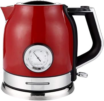 1.8L Stainless Steel Electric Kettle Household with Water Temperature Control Meter Quick Heating Boiling Tea PotBlack Black