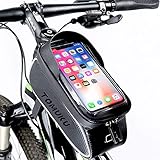 Handyhalter Fahrrad mit Sonnenschutzblech: Diese Fahrradtaschen für Fahrrad Rahmentaschen fuer fahrrad mit Sonnenschutzblech schützt Ihr Smartphone vor Spritzwasser und die Sonne,um für eine bessere Sichtbarkeit, damit Sie bequem beim Radfahren Ihr Handy als GPS benutzen.