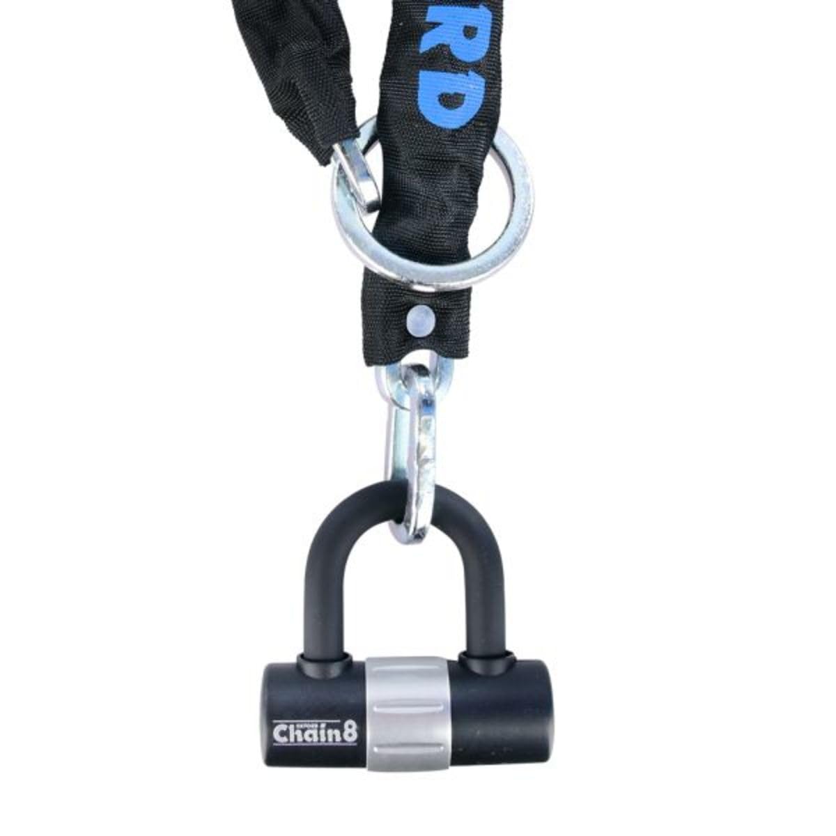 Oxford Unisex's Chain8 Chain Lock and Mini Shackle, Black, 8 mm x 1000 mm