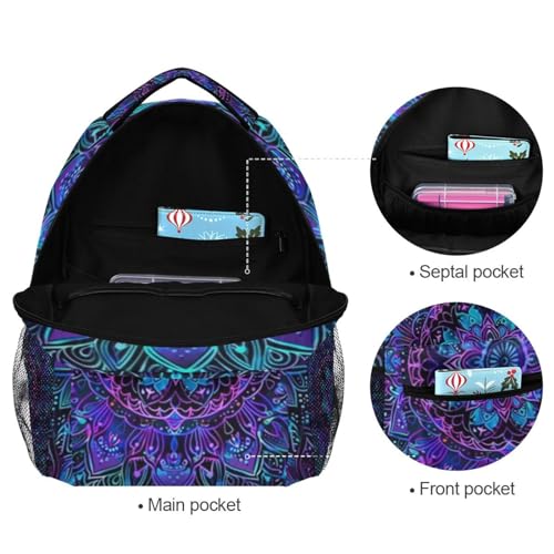 Boho Mandala Flower Laptop Backpack for Women Men, Personalized College Bookbag Travel Bag Casual Daypack back packs3