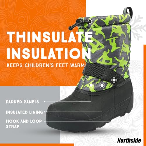 Image of Northside Frosty Insulated Winter Snow Boots for Girls and Boys with Rugged, Water Resistant Nylon Upper, Quick-Drying Lining, Removable EVA Insole, and Durable TPR Outsole