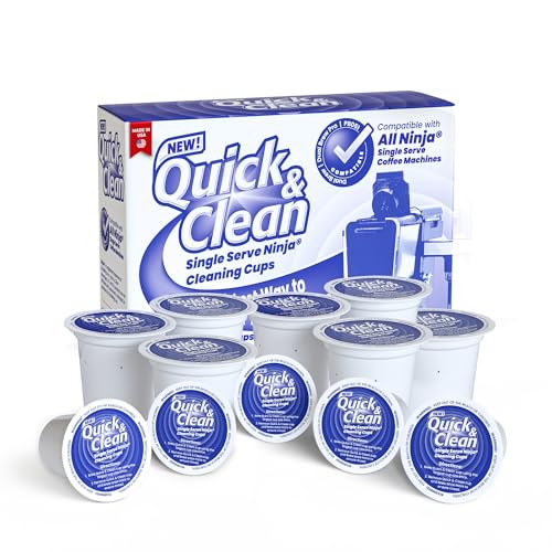 Quick & Clean 12-Pack Cleaning Pods Compatible with Ninja Single-Serve Coffee Machines - DualBrew, DualBrew Pro, and PB051 Compatible - Removes Stains, Non-Toxic and Eco-Friendly
