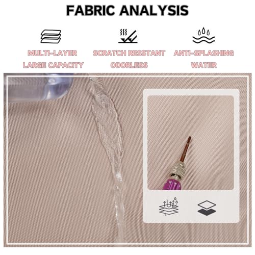 Gym Bag for Men Women, Large Sports Travel Duffle Bag with Wet Pocket & Shoe Compartment, 35L Waterproof Lightweight Carry On Overnight Weekender Bag for Workout, Fitness, Business - Beige 5