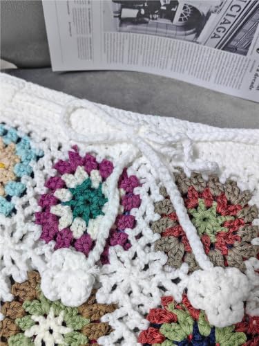 Vêtements vacances d'été short carré crochet floral patchwork