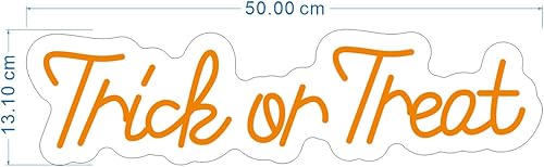 Miniatura 5 de Letrero de neón LED de Halloween con texto en inglés "Trick or Treat", para Halloween, fiesta, bar, dormitorio, habitación de niños, decoración de