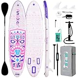 FunWater 10'6' SUP Board, aufblasbares Stand-Up Paddle Board Könnensstufen Einsteiger mit Anti-Rutsch Eva-Deck, Paddel, Pumpe & komplettem Zubehör