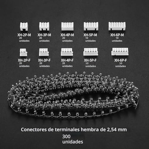 Miniatura 2 de Woshilaods 460 Piezas Jst-Xh Conector Kit, Con 2,54 Mm Jst-Xh 2 3 4 5 6 Pines Macho Y Hembra, Terminal Conector Hembra Metálica, Pin Connector Kit