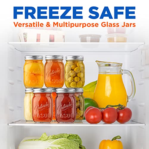 Nutrichef NCMSJ8 8-Pack 16 Oz Mason Jars With Lids - Thick Glass Canning Jars With Stainless Steel Lids thumb #3