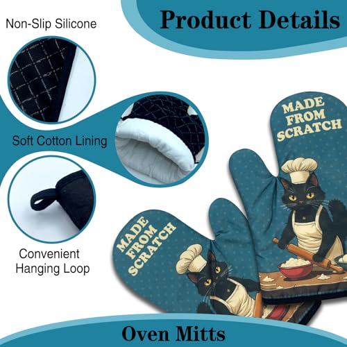 Gant de cuisine chat isolant contre les brûlures de moules à gâteaux chauds - 4
