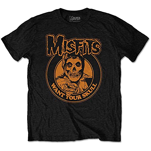 Rock Off Misfits Want Your Skull Officiel T-Shirt Hommes Unisexe (Large)