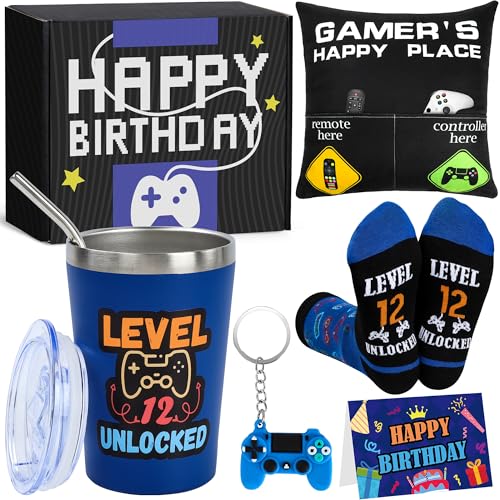 Festivora 12 Year Old Boy Birthday Gift Ideas Funny Gamer Birthday Gift Set for 12th Boys Twelve Years Old Gamepad Gifts Ideas for Boys Son Grandson Nephew Friend Video Game Lovers