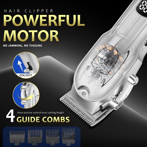 Image of Hair Clippers for Men with LED Display, 4-Piece Cordless Grooming Kit with Hair Clipper, Beard Trimmer, Foil Shaver & Nose Trimmer, Complete Set for Home Barber