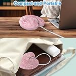 Wired Mouse Cute Bling Crystal Rhinestone Pink Heart Shape Computer Mice with 4.59ft Cord 3 Buttons 2.4GHz Optical Portable Kawaii USB Corded Mouse for Laptop PC Desktop Notebook Kids Adults Gift