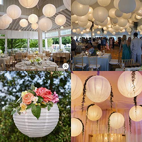 Hausprofi Paper Lanterns, 6" 8" 10" 12" Round Paper Lantern With Led Lantern Lights For Indoor And Outdoor Decoration - (Lanterns: 12Pcs, Warm White Led Lights: 12Pcs) #TOP3